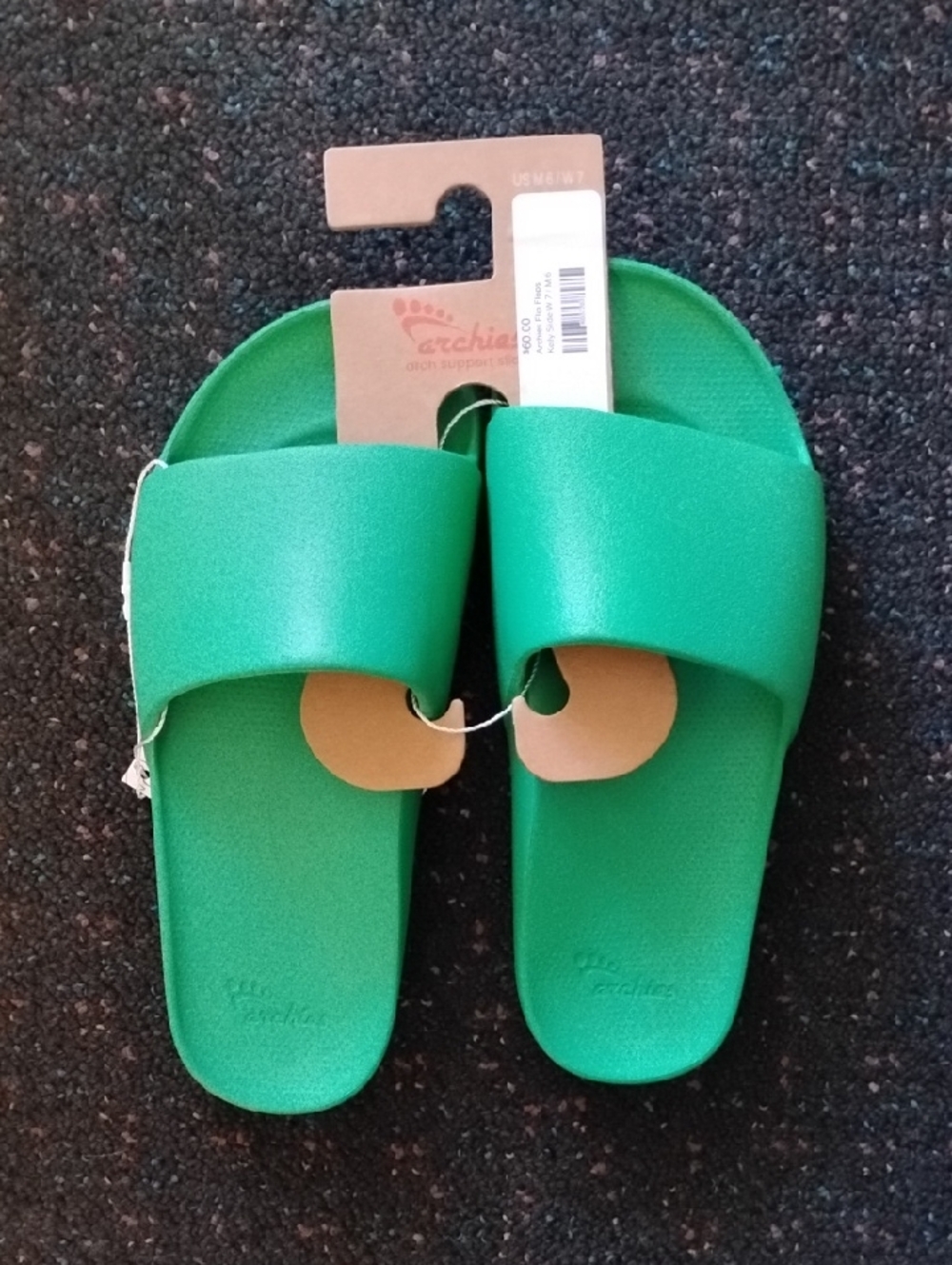 Green Archies Arch Support Slide Sandals